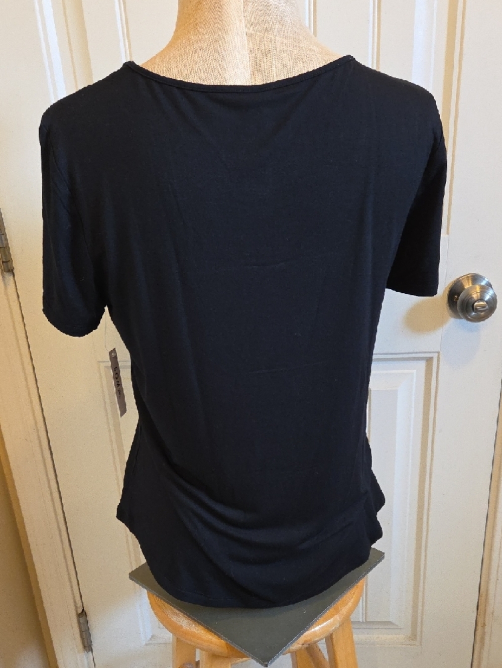 NWT Soma Black Cool Nights Short-Sleeve Crewneck Tee - Picture 2 of 5